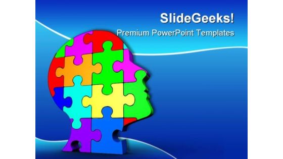 Puzzle Head Business PowerPoint Backgrounds And Templates 0111 Puzzle Head Business PowerPoint Backgrounds And Templates 0111