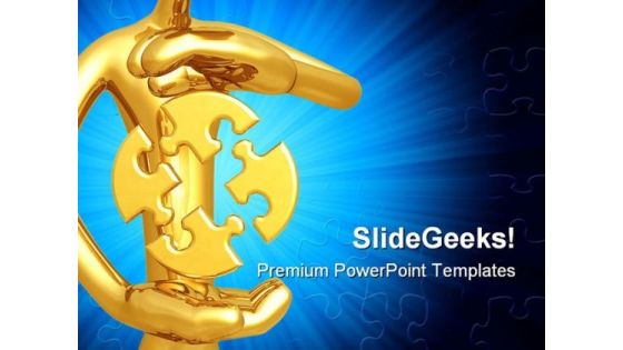Puzzle Hovering Symbol PowerPoint Template 0910