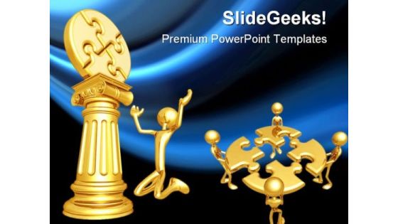 Puzzle Idol Teamwork PowerPoint Backgrounds And Templates 1210