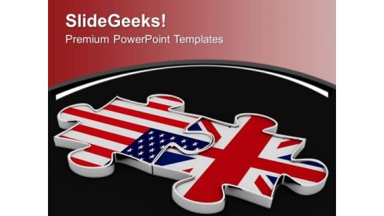 Puzzle Pieces Us And Kingdom Flag PowerPoint Templates Ppt Backgrounds For Slides 0413 Puzzle Pieces Us And Kingdom Flag PowerPoint Templates Ppt Backgrounds For Slides 0413