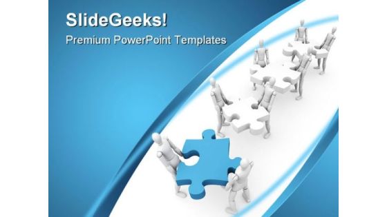 Puzzle With Teamwork Business PowerPoint Templates And PowerPoint Backgrounds 0811 Puzzle With Teamwork Business PowerPoint Templates And PowerPoint Backgrounds 0811