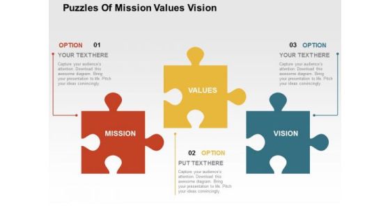 Puzzles Of Mission Values Vision PowerPoint Template Puzzles Of Mission Values Vision PowerPoint Template