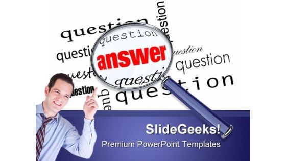 Questions And Answers Magnifier Business Template 1010 Questions And Answers Magnifier Business Template 1010