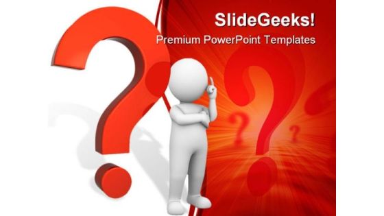 Questions Mark People PowerPoint Template 0910