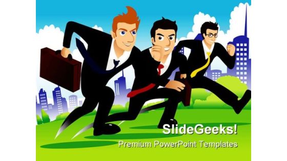 Race Business PowerPoint Template 0610