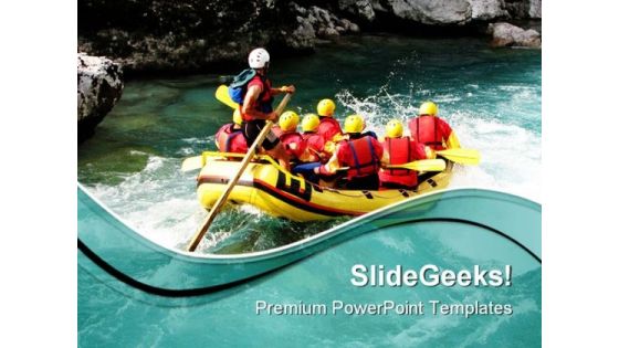 Rafting Vacation PowerPoint Themes And PowerPoint Slides 0511