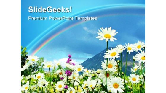 Rainbow And Flowers Beauty PowerPoint Templates And PowerPoint Backgrounds 0611 Rainbow And Flowers Beauty PowerPoint Templates And PowerPoint Backgrounds 0611