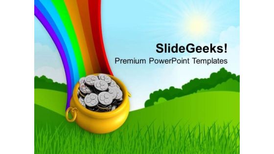 Rainbow And Pot Full Of Coins Wealth PowerPoint Templates Ppt Backgrounds For Slides 0313 Rainbow And Pot Full Of Coins Wealth PowerPoint Templates Ppt Backgrounds For Slides 0313