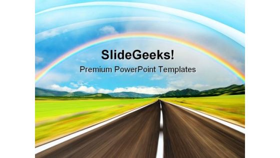 Rainbow Over Road Nature PowerPoint Themes And PowerPoint Slides 0811 Rainbow Over Road Nature PowerPoint Themes And PowerPoint Slides 0811