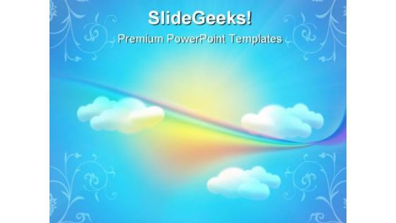Rainbow Sky With Clouds Nature PowerPoint Templates And PowerPoint Backgrounds 0711