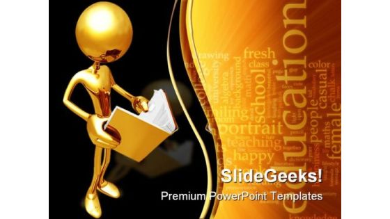 Reading Book Education PowerPoint Template 0610 Reading Book Education PowerPoint Template 0610
