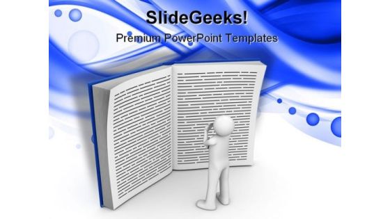 Reading Book Education PowerPoint Template 1110 Reading Book Education PowerPoint Template 1110