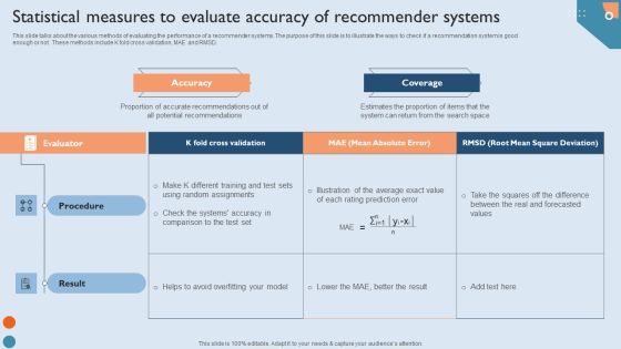 Recommendation Techniques Statistical Measures To Evaluate Accuracy Of Recommender Systems Mockup PDF Recommendation Techniques Statistical Measures To Evaluate Accuracy Of Recommender Systems Mockup PDF
