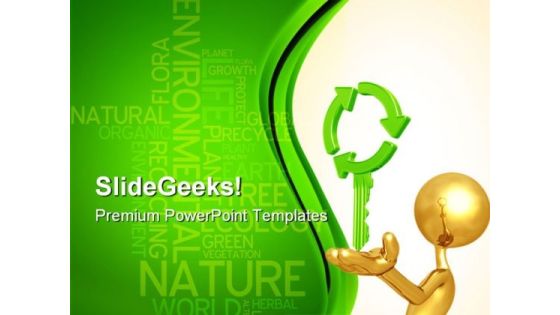 Recycling Key Nature PowerPoint Templates And PowerPoint Backgrounds 0911