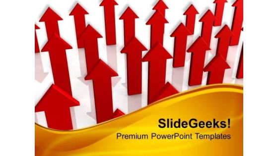 Red Arrows Pointing Upwards Business PowerPoint Templates Ppt Backgrounds For Slides 0113