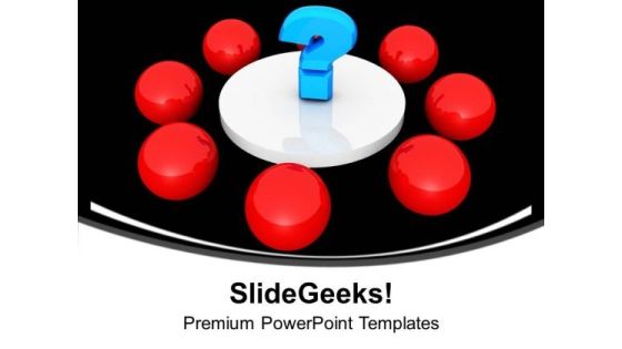 Red Balls And A Question Mark In Center PowerPoint Templates Ppt Backgrounds For Slides 0113 Red Balls And A Question Mark In Center PowerPoint Templates Ppt Backgrounds For Slides 0113