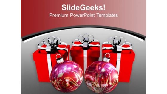 Red Boxes With Red Balls Christmas PowerPoint Templates Ppt Backgrounds For Slides 1212 Red Boxes With Red Balls Christmas PowerPoint Templates Ppt Backgrounds For Slides 1212