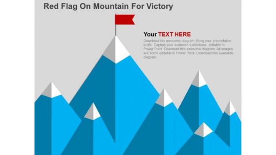 Red Flag On Mountain For Victory PowerPoint Template Red Flag On Mountain For Victory PowerPoint Template