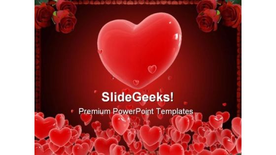 Red Hearts Wedding PowerPoint Template 0610 Red Hearts Wedding PowerPoint Template 0610