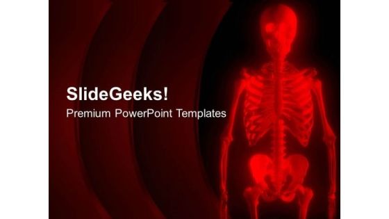 Red Human Skeleton PowerPoint Templates Ppt Backgrounds For Slides 0713
