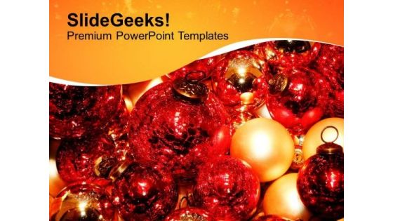 Red Ornaments For Christmas Occasion PowerPoint Templates Ppt Backgrounds For Slides 0513 Red Ornaments For Christmas Occasion PowerPoint Templates Ppt Backgrounds For Slides 0513