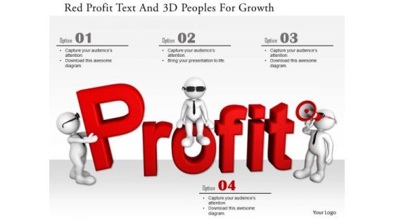 Red Profit Text And 3d Peoples For Growth Red Profit Text And 3d Peoples For Growth