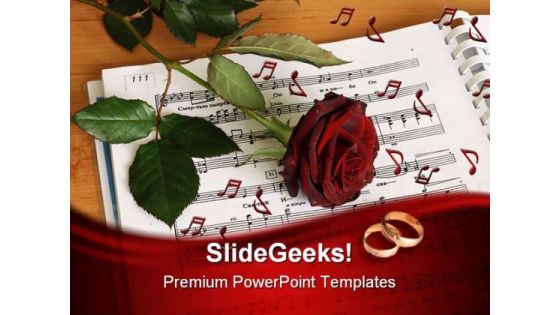 Red Rose Wedding PowerPoint Template 0610 Red Rose Wedding PowerPoint Template 0610
