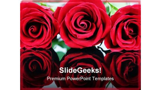 Red Roses Beauty PowerPoint Template 0610 Red Roses Beauty PowerPoint Template 0610