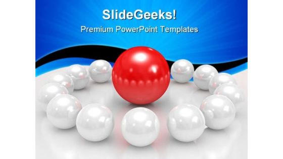 Red Sphere Leadership PowerPoint Themes And PowerPoint Slides 0811