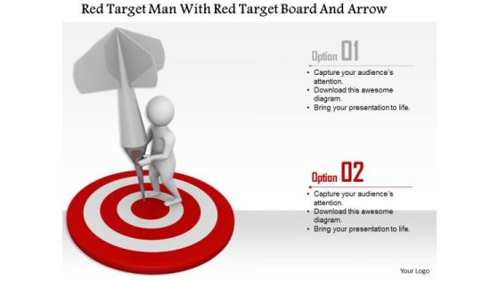Red Target Man With Red Target Board And Arrow