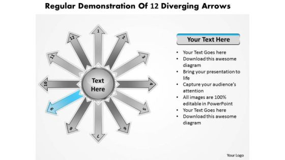 Regular Demonstration Of 12 Diverging Arrows Circular Spoke Network PowerPoint Templates Regular Demonstration Of 12 Diverging Arrows Circular Spoke Network PowerPoint Templates