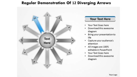 Regular Demonstration Of 12 Diverging Arrows Target Chart PowerPoint Templates Regular Demonstration Of 12 Diverging Arrows Target Chart PowerPoint Templates