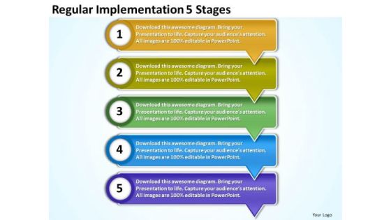 Regular Implementation 5 Stages Open Source Flowchart PowerPoint Slides Regular Implementation 5 Stages Open Source Flowchart PowerPoint Slides