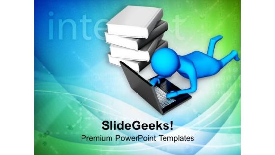 Replace Books With Online Study Material PowerPoint Templates Ppt Backgrounds For Slides 0713