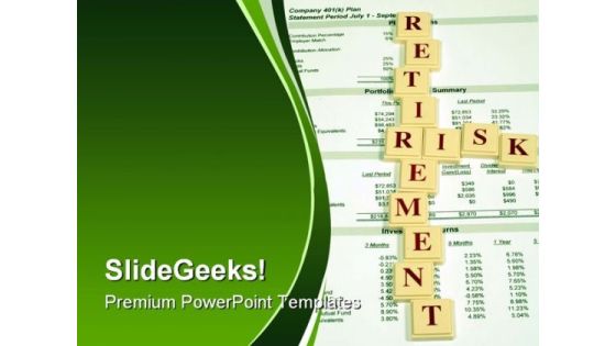 Retirement Risk Investment PowerPoint Template 0610