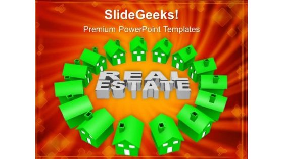 Ring Of Houses Real Estate PowerPoint Templates Ppt Background For Slides 1112