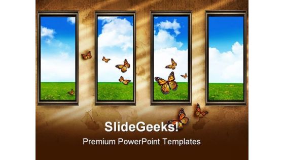 Room With Windows Nature PowerPoint Templates And PowerPoint Backgrounds 0211