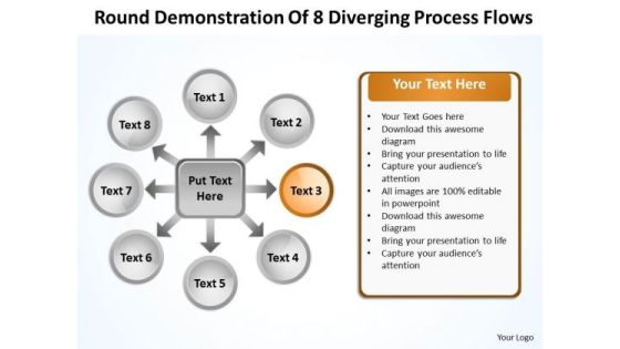 Round Demonstration Of 8 Diverging Process Flows Target Diagram PowerPoint Slides Round Demonstration Of 8 Diverging Process Flows Target Diagram PowerPoint Slides