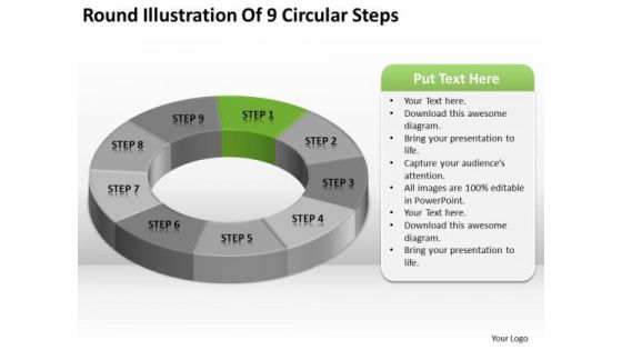 Round Illustration Of 9 Circular Steps Business Plan Sample PowerPoint Slides Round Illustration Of 9 Circular Steps Business Plan Sample PowerPoint Slides