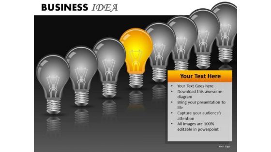 Row Of Light Bulbs PowerPoint Ppt Templates Row Of Light Bulbs PowerPoint Ppt Templates