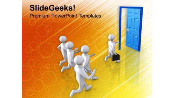 Run Towards The Door Of Opportunity PowerPoint Templates Ppt Backgrounds For Slides 0713 Run Towards The Door Of Opportunity PowerPoint Templates Ppt Backgrounds For Slides 0713