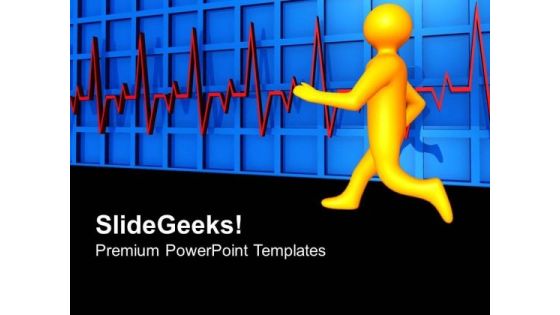 Running Man With Heart Beat Medical PowerPoint Templates Ppt Backgrounds For Slides 0313 Running Man With Heart Beat Medical PowerPoint Templates Ppt Backgrounds For Slides 0313