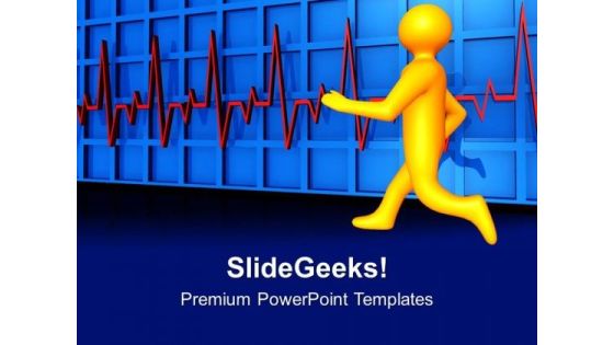 Running Man With Heartbeat Medical PowerPoint Templates Ppt Backgrounds For Slides 0213 Running Man With Heartbeat Medical PowerPoint Templates Ppt Backgrounds For Slides 0213