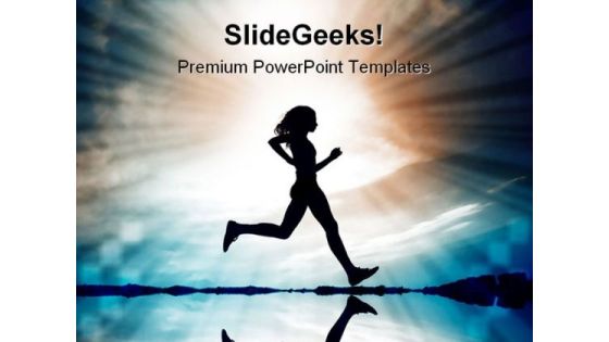 Running Silhouete Beach PowerPoint Themes And PowerPoint Slides 0411 Running Silhouete Beach PowerPoint Themes And PowerPoint Slides 0411