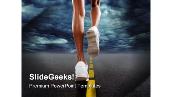 Running Sports PowerPoint Template 0610