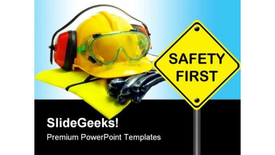 Safety First Construction PowerPoint Backgrounds And Templates 1210