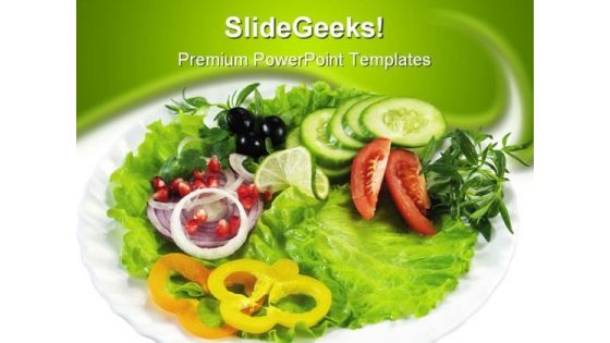 Salad Food PowerPoint Template 0910