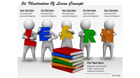 Sales Concepts 3d Illustration Of Learn Character Modeling