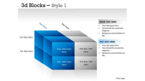 Sales Diagram 3d Blocks Style 1 Ppt Marketing Diagram