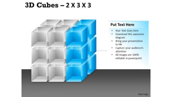 Sales Diagram 3d Cubes 2x3x3 Marketing Diagram